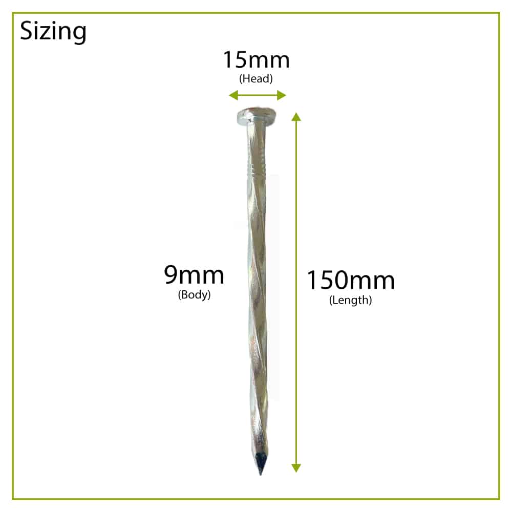 150 mm & 300 mm galvaniserede spiralspidser (pakke med 10) – egnet til CORE DRIVE og CORE PRO EDGE